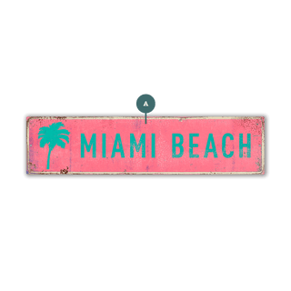 Landmark Palms Custom Signs: Pink 1 - Wall Decor Wood & Metal Wall Art Out West Design