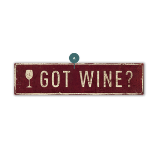 Landmark Wine Glass Custom Signs: Burgundy - Wall Decor Wood & Metal Wall Art Out West Design