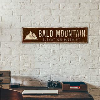 Landmark Mountain Custom Signs: Brown 2 - Wall Decor Wood & Metal Wall Art Out West Design