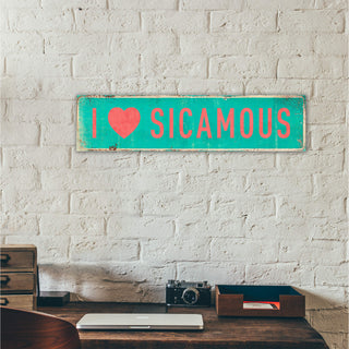 Landmark "I Heart" Custom Signs: Turquoise Heart - Wall Decor Wood & Metal Wall Art Out West Design