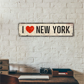 Landmark "I Heart" Custom Signs: White with Red Heart - Wall Decor Wood & Metal Wall Art Out West Design