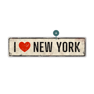 Landmark "I Heart" Custom Signs: White with Red Heart - Wall Decor Wood & Metal Wall Art Out West Design
