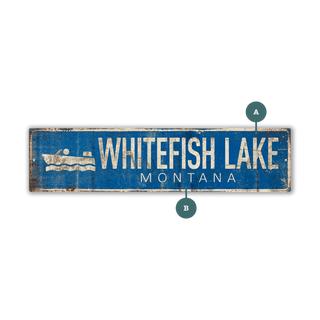 Landmark Speedboat Custom Signs: Blue 1 - Wall Decor Wood & Metal Wall Art Out West Design