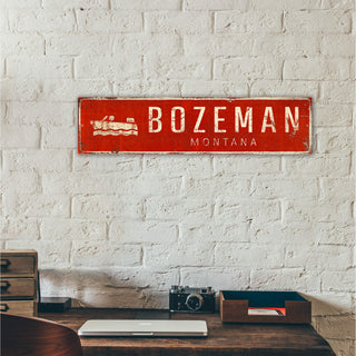 Landmark Speedboat Custom Signs: Red 2 - Wall Decor Wood & Metal Wall Art Out West Design