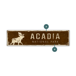 Landmark Moose Custom Signs: Brown 2 - Wall Decor Wood & Metal Wall Art Out West Design