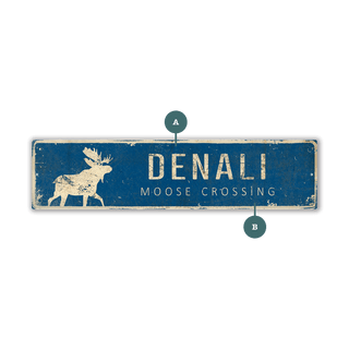 Landmark Moose Custom Signs: Blue 2 - Wall Decor Wood & Metal Wall Art Out West Design