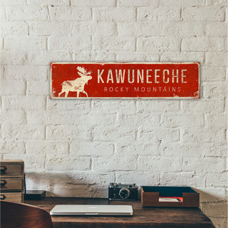 Landmark Moose Custom Signs: Red 2 - Wall Decor Wood & Metal Wall Art Out West Design