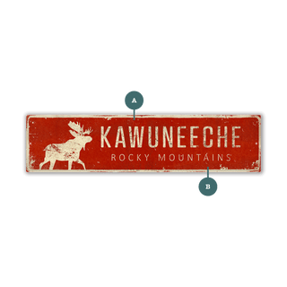 Landmark Moose Custom Signs: Red 2 - Wall Decor Wood & Metal Wall Art Out West Design