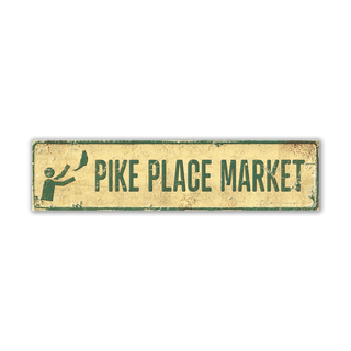 Landmark Signs: Pike Place Market - Wall Decor Wood & Metal Wall Art Out West Design