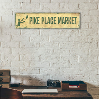 Landmark Signs: Pike Place Market - Wall Decor Wood & Metal Wall Art Out West Design
