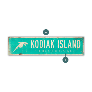 Landmark Orca Custom Signs: Turquoise 2 - Wall Decor Wood & Metal Wall Art Out West Design
