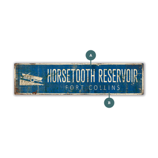 Landmark Boat Launch Custom Signs: Blue 2 - Wall Decor Wood & Metal Wall Art Out West Design