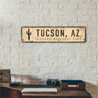 Landmark Cactus Custom Signs: Sand 2 - Wall Decor Wood & Metal Wall Art Out West Design