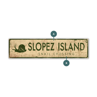 Landmark Snail Custom Signs: Green on Cream 2 - Wall Decor Wood & Metal Wall Art Out West Design