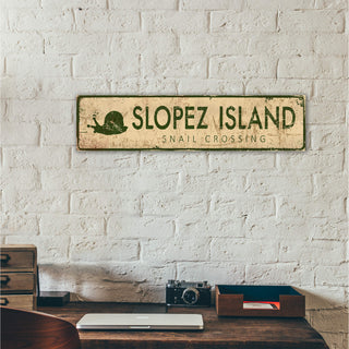 Landmark Snail Custom Signs: Green on Cream 2 - Wall Decor Wood & Metal Wall Art Out West Design
