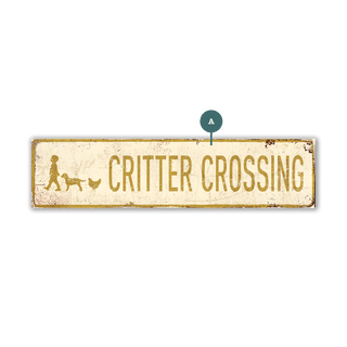 Landmark Farmyard Procession Custom Signs: Cream 1 - Wall Decor Wood & Metal Wall Art Out West Design