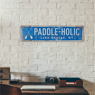 Landmark Paddles Custom Signs: Blue 2 - Wall Decor Wood & Metal Wall Art Out West Design