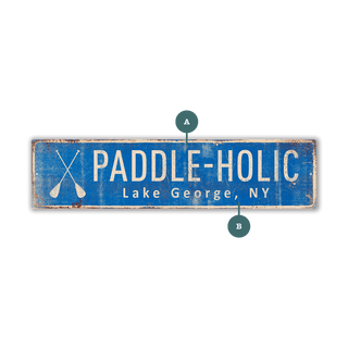 Landmark Paddles Custom Signs: Blue 2 - Wall Decor Wood & Metal Wall Art Out West Design