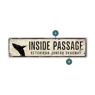 Landmark Whale Custom Signs: White 2 - Wall Decor Wood & Metal Wall Art Out West Design