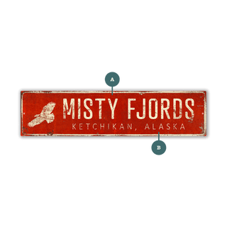 Landmark Eagle Custom Signs: Red 2 - Wall Decor Wood & Metal Wall Art Out West Design