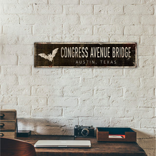 Landmark Bat Custom Signs: Black 2 - Wall Decor Wood & Metal Wall Art Out West Design