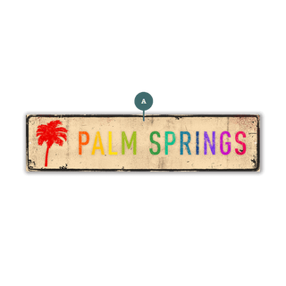 Landmark Palms Custom Signs: Sand Rainbow - Wall Decor Wood & Metal Wall Art Out West Design