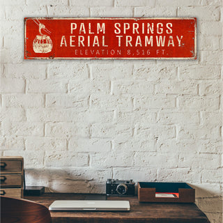 Landmark Tramway Custom Signs: Red 3 - Wall Decor Wood & Metal Wall Art Out West Design