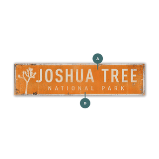 Landmark Joshua Tree Custom Signs: Orange - Wall Decor Wood & Metal Wall Art Out West Design