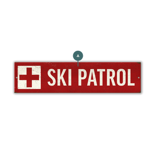 Ski Run Custom Signs: Ski Patrol - Wall Decor Wood & Metal Wall Art Out West Design