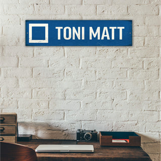 Ski Run Custom Signs: Blue Square - Wall Decor Wood & Metal Wall Art Out West Design
