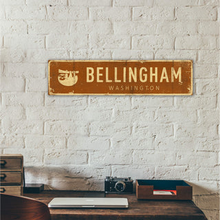 Landmark Sloth Custom Signs: Cream Brown - Wall Decor
