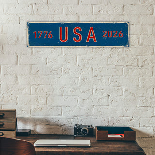 1776 – 2026 USA 250 Years Anniversary - Wall Decor Wood & Metal Wall Art Out West Design