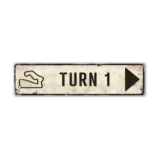 [RA] Track Turns: Turn 1 Landmark - Wall Decor Wood & Metal Wall Art Road America