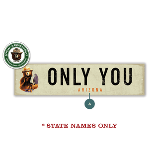 Smokey Bear 1985 Only You: White Landmark - Wall Decor Wood & Metal Wall Art Smokey Bear