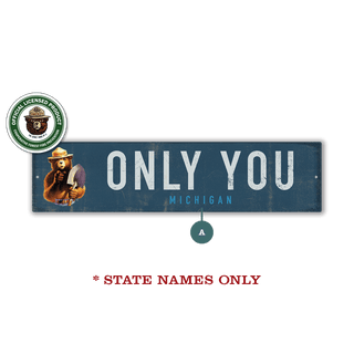 Smokey Bear 1985 Only You: Blue Landmark - Wall Decor Wood & Metal Wall Art Smokey Bear