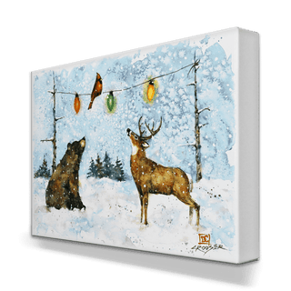 A Bear, Deer, and Cardinal Christmas - Metal Box Art Metal Box Wall Art Dean Crouser