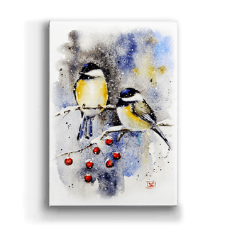 Chickadees and Crabapples - Metal Box Art Metal Box Wall Art Dean Crouser