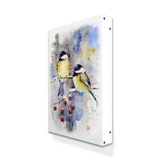 Chickadees and Crabapples - Metal Box Art Metal Box Wall Art Dean Crouser