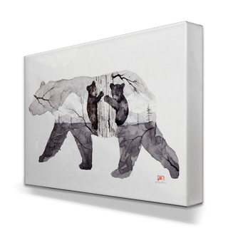 Mama Bear and Cubs - Metal Box Art Metal Box Wall Art Dean Crouser
