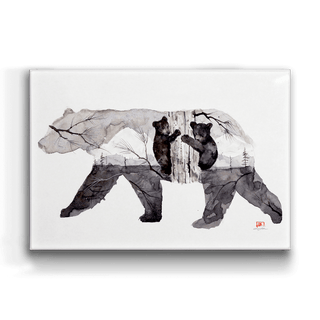 Mama Bear and Cubs - Metal Box Art Metal Box Wall Art Dean Crouser