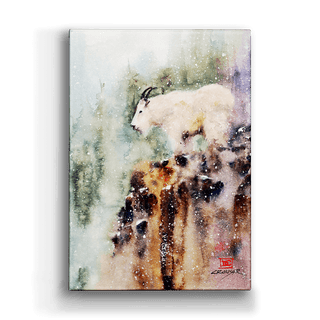 Mountain Goat in the Snow - Metal Box Art Metal Box Wall Art Dean Crouser