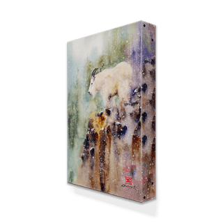 Mountain Goat in the Snow - Metal Box Art Metal Box Wall Art Dean Crouser