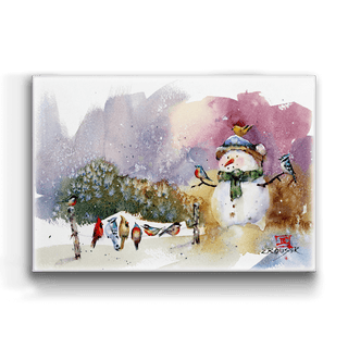 Snowman and Songbirds - Metal Box Art Metal Box Wall Art Dean Crouser