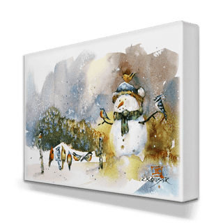 Snowman and Songbirds - Metal Box Art Metal Box Wall Art Dean Crouser