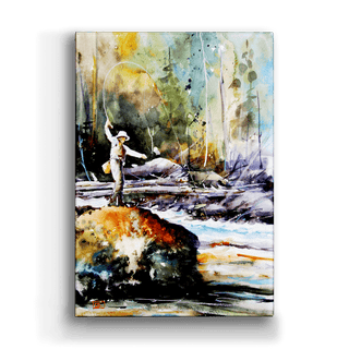 Fly Fishing on the Upper River - Metal Box Art Metal Box Wall Art Dean Crouser