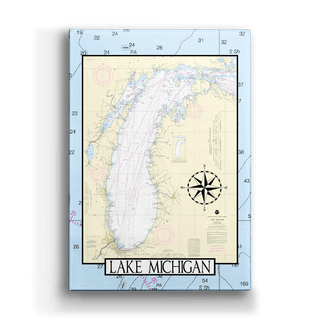 Lake Michigan Area Chart - Metal Box Art Metal Box Wall Art Joanne Murphy