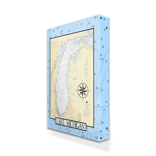 Lake Michigan Area Chart - Metal Box Art Metal Box Wall Art Joanne Murphy