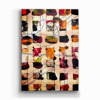 Orange and Black Chex - Metal Box Art Metal Box Wall Art Nancy Seiler