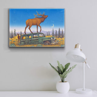 Outside Chance Elk - Metal Box Art Metal Box Wall Art Monte Dolack