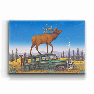Outside Chance Elk - Metal Box Art Metal Box Wall Art Monte Dolack